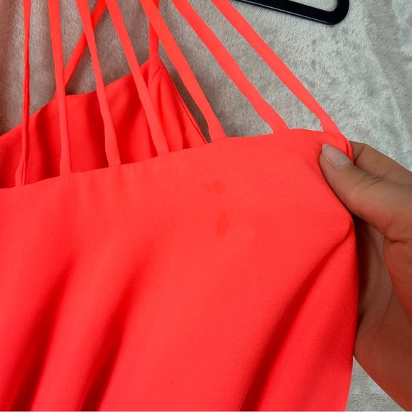 Express Neon Coral Strappy Racerback Tank Top XS - Picture 8 of 8